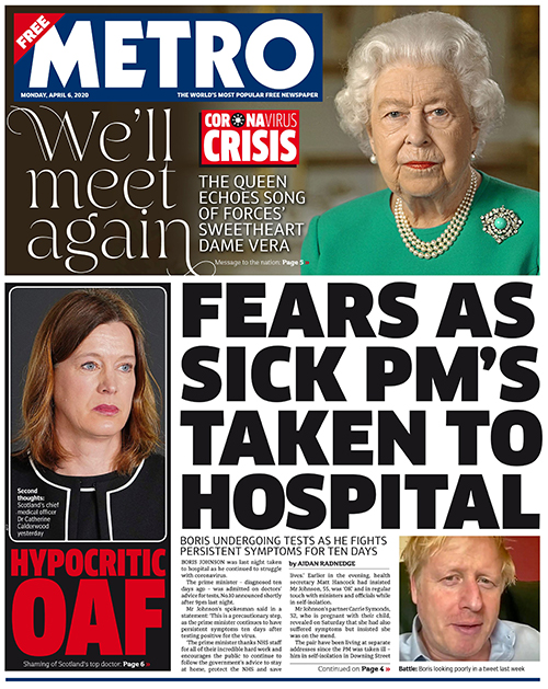 Metro Front page